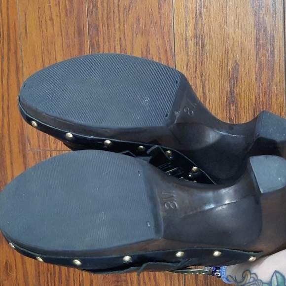 Michael Kors Black Studded Fringe Mules - Picture 4 of 7